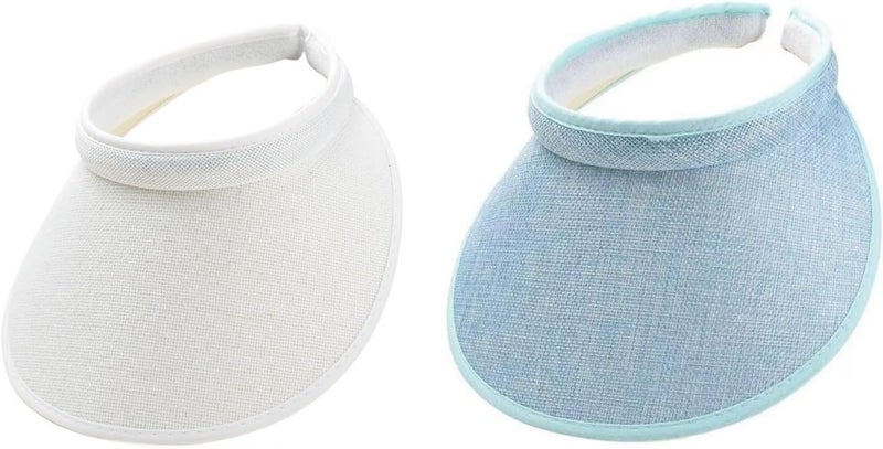 jecvxor Cloth Covered Slip-On Visor for Women, Adjustable Cap Sports Sun Visors for Men - Image 1